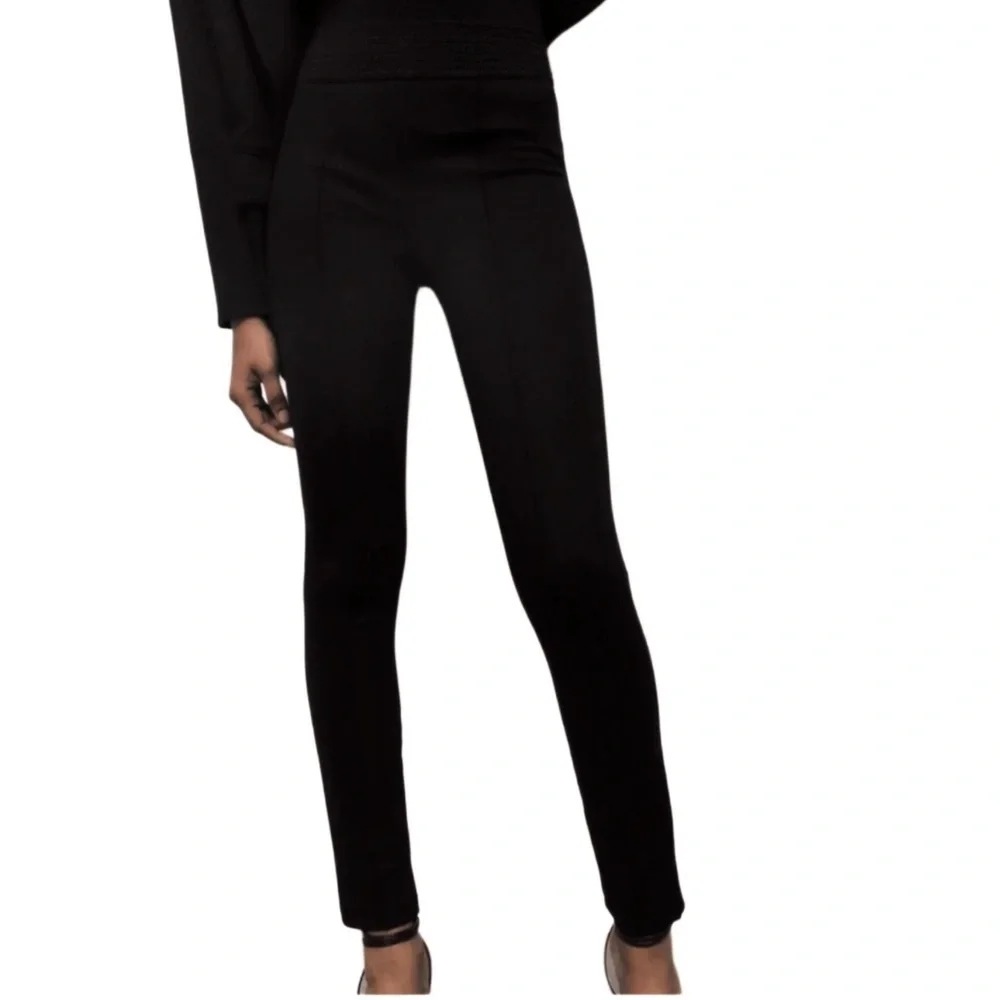 Zara Black Formal Leggings Wide Waistband Medium GUC - Picture 2 of 14